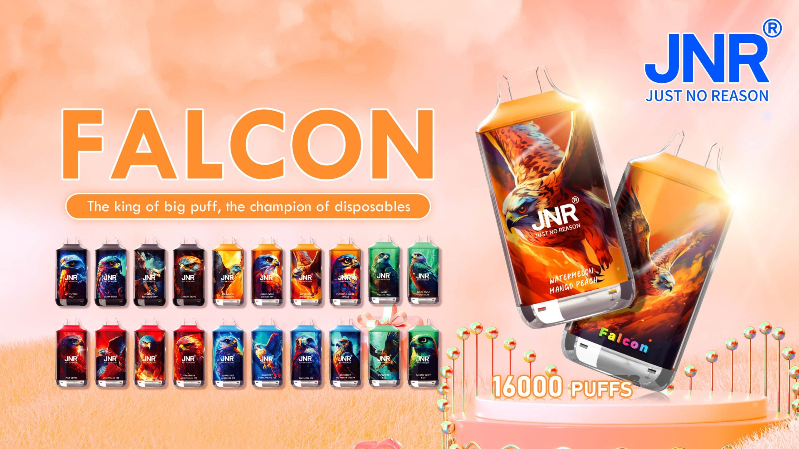 JNR Falcon 16000 Puffs - JNR Vape Flavor list of JNR Falcon 16000 Puffs - JNR Vape
