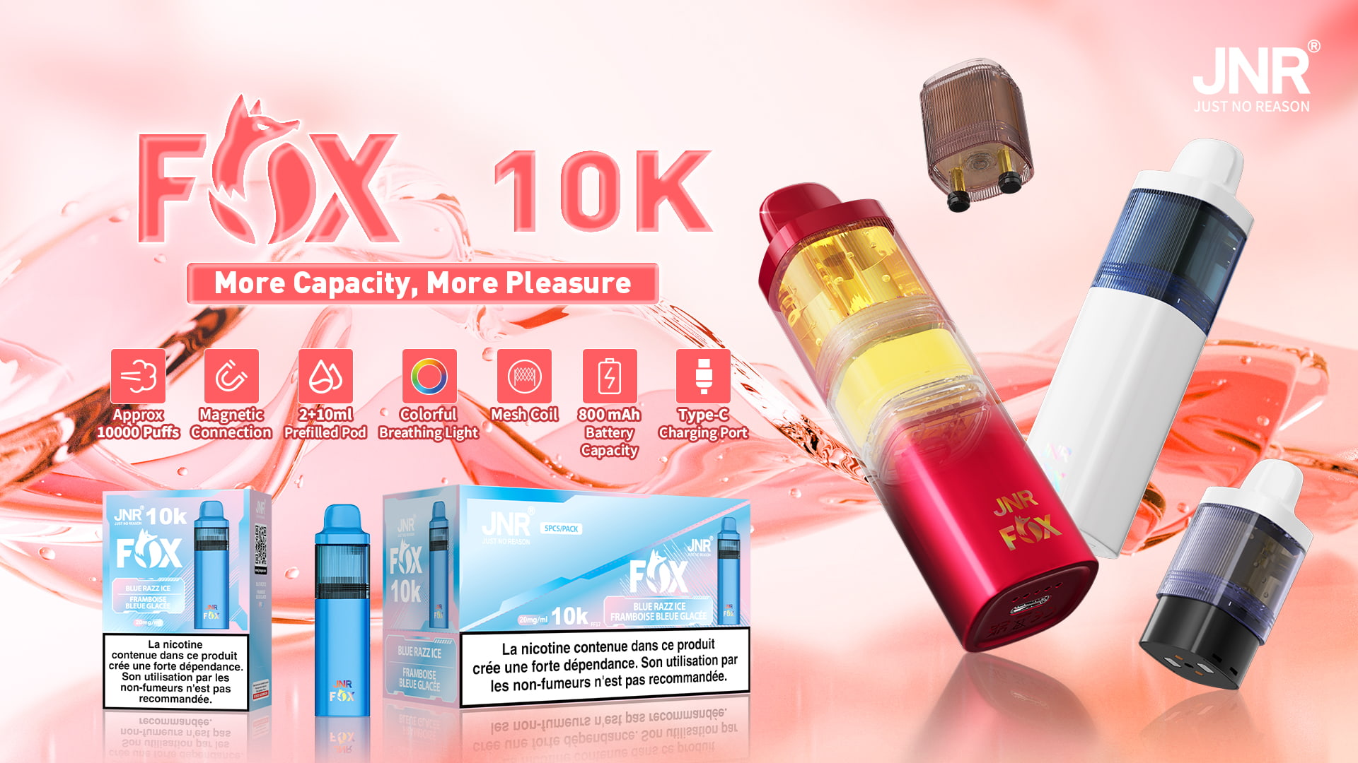 JNR FOX 10000 Puffs - JNR Vape specifications of JNR FOX 10000 Puffs - JNR Vape