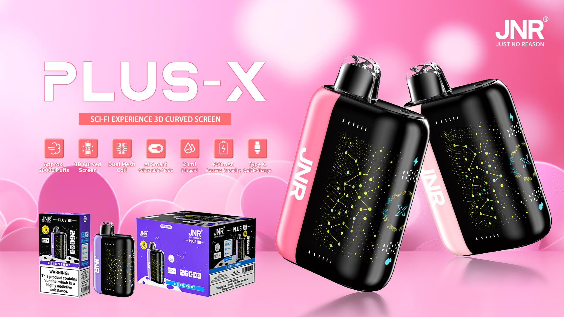 JNR Plus-X 26000 Puffs - JNR Vape specifications of JNR Plus-X 26000 Puffs - JNR Vape