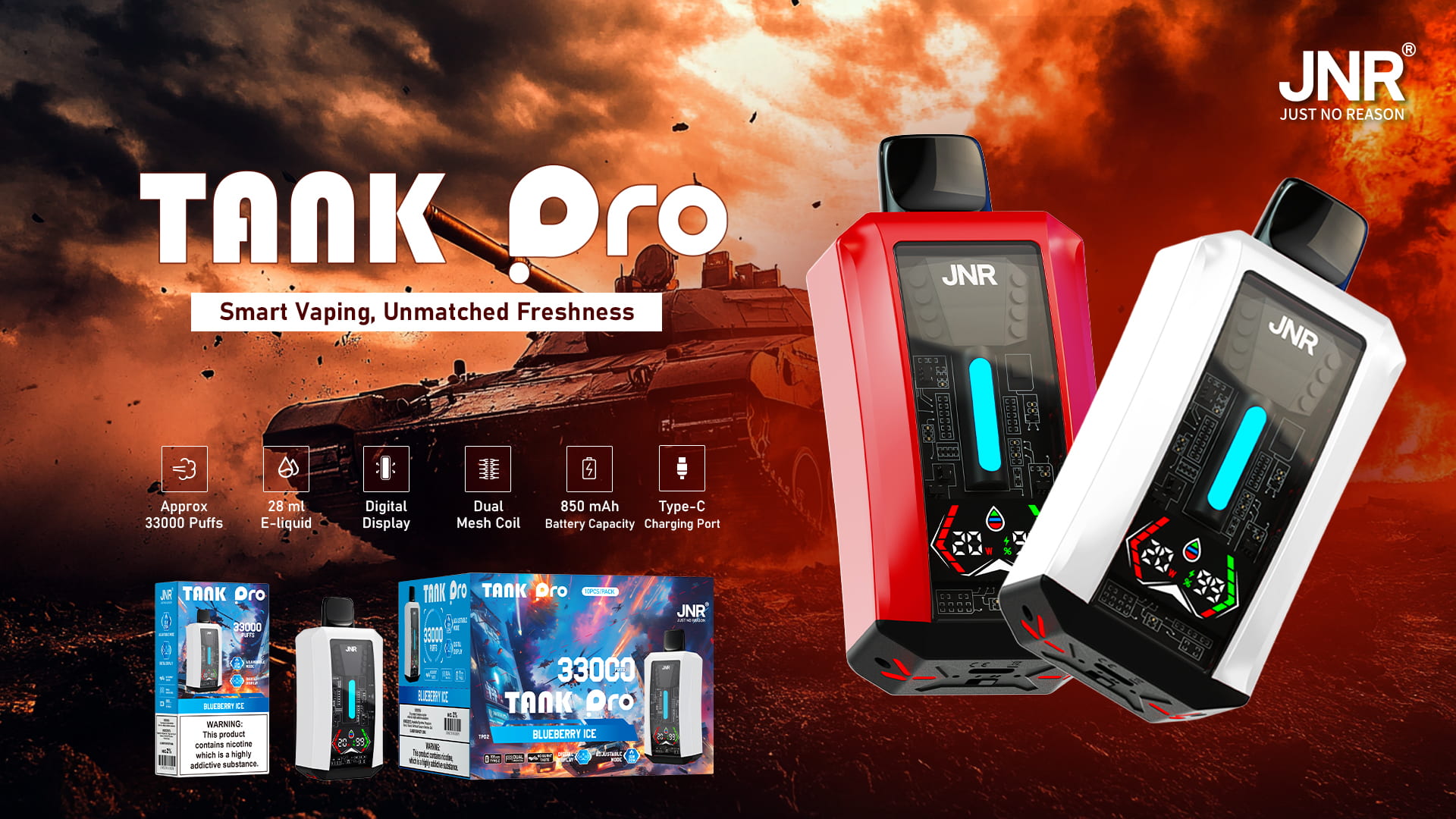 JNR Tank Pro 33000 Puffs - JNR Vape specifications of JNR Tank Pro 33000 Puffs - JNR Vape