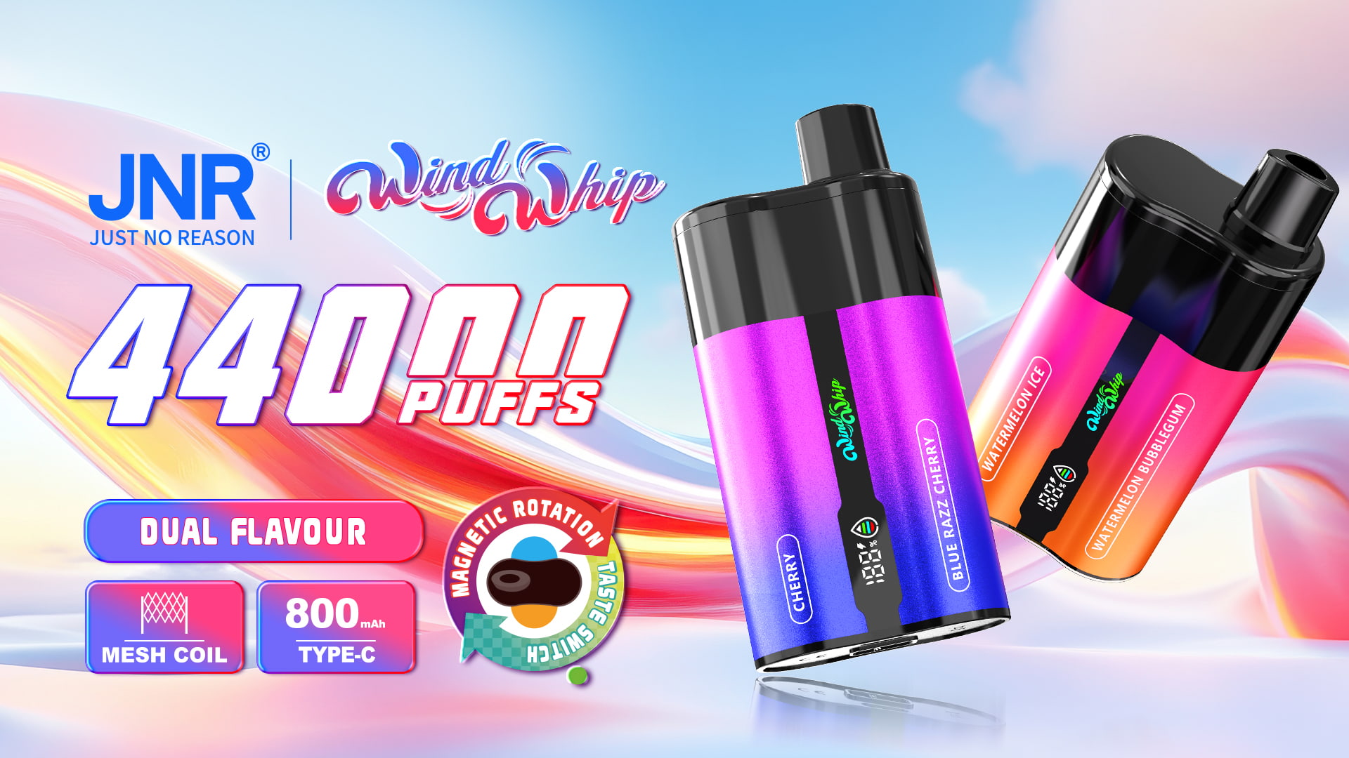 JNR WindWhip 44000 Puffs - JNR Vape specifications of JNR WindWhip 44000 Puffs - JNR Vape
